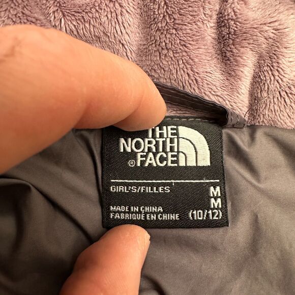 The North Face 550 Gotham 2.0 Down Puffer Jacket Girls Medium Purple Hoodie Fur - Picture 9 of 16